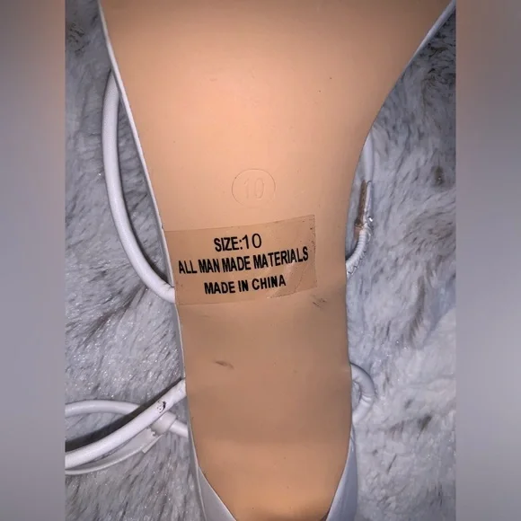 Lulus Majorine White Feather Lace-Up High Heel Sandals - Picture 8 of 9